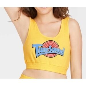 Space Jam Tune Squad Yellow Crop Top M Ribbed Tank Space Jam A New Legacy